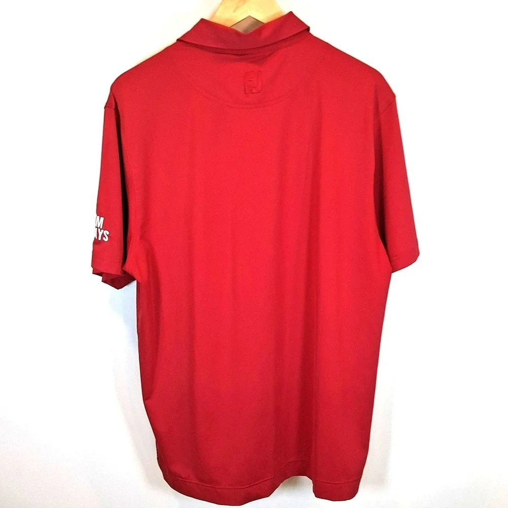 FootJoy‎ Red Performance Golf Polo Medium Athletic Country Club Golfcore Shirt